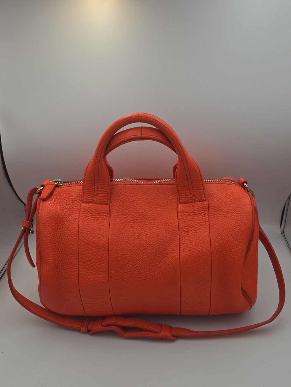 Alexander Wang Rocco Tangerine & Gold Leather Med Satchel (EUC)(COA)✨️🧡🔥✨️